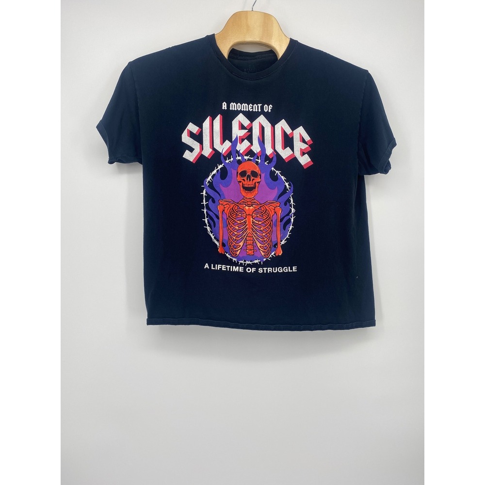 Comfort Colors Skeleton Graphic T-Shirt Mens XL Black A Moment of Silence Tee